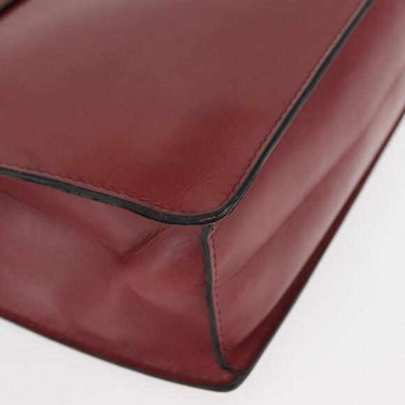 CELINE Hand Bag Leather Red Gold Auth 161005 - Picture 9 of 16